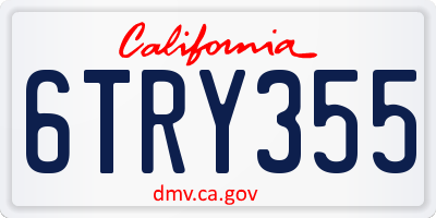 CA license plate 6TRY355