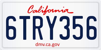 CA license plate 6TRY356