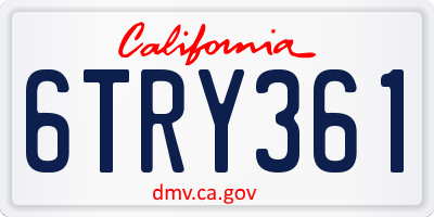 CA license plate 6TRY361