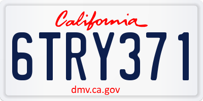 CA license plate 6TRY371