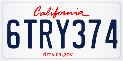 CA license plate 6TRY374