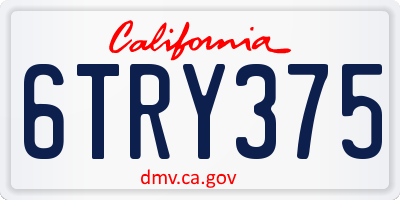 CA license plate 6TRY375