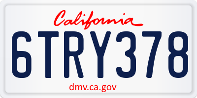 CA license plate 6TRY378