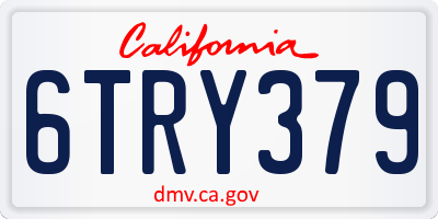 CA license plate 6TRY379