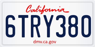 CA license plate 6TRY380