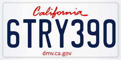 CA license plate 6TRY390