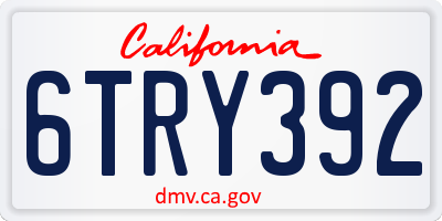 CA license plate 6TRY392