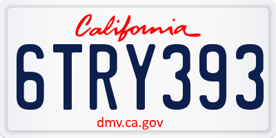 CA license plate 6TRY393