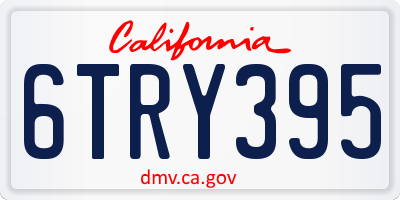 CA license plate 6TRY395