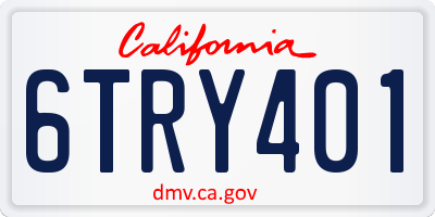 CA license plate 6TRY401