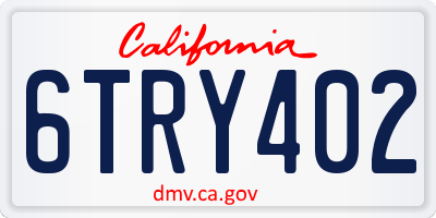 CA license plate 6TRY402