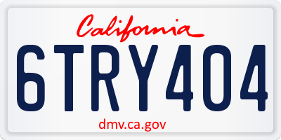 CA license plate 6TRY404