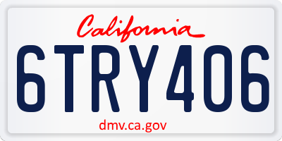 CA license plate 6TRY406