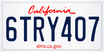 CA license plate 6TRY407