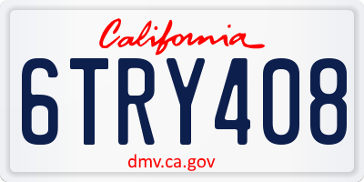 CA license plate 6TRY408