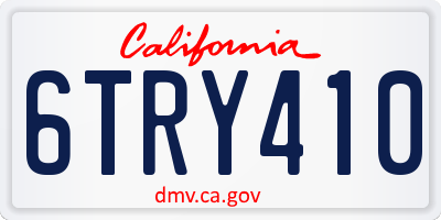 CA license plate 6TRY410