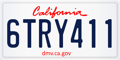 CA license plate 6TRY411
