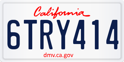 CA license plate 6TRY414