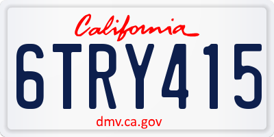 CA license plate 6TRY415