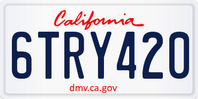 CA license plate 6TRY420