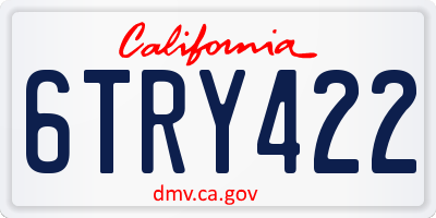 CA license plate 6TRY422