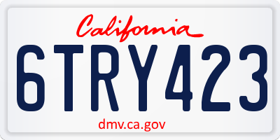 CA license plate 6TRY423