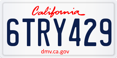 CA license plate 6TRY429