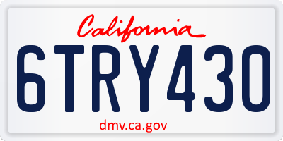 CA license plate 6TRY430