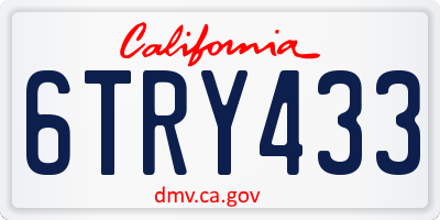 CA license plate 6TRY433