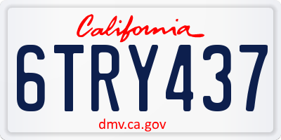 CA license plate 6TRY437