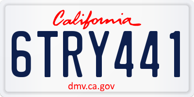 CA license plate 6TRY441