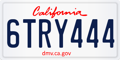 CA license plate 6TRY444