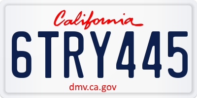CA license plate 6TRY445