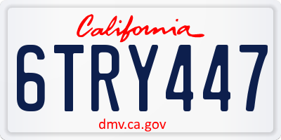CA license plate 6TRY447
