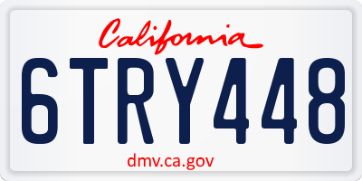 CA license plate 6TRY448
