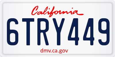 CA license plate 6TRY449