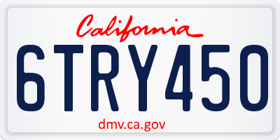CA license plate 6TRY450