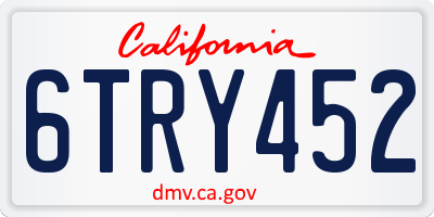 CA license plate 6TRY452