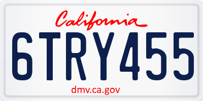 CA license plate 6TRY455