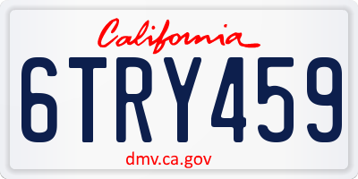 CA license plate 6TRY459