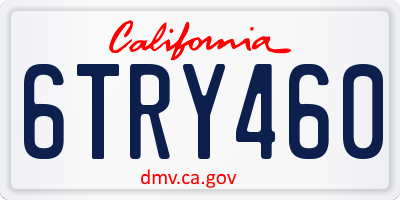 CA license plate 6TRY460