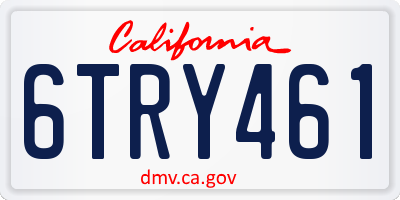 CA license plate 6TRY461