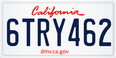 CA license plate 6TRY462