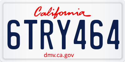 CA license plate 6TRY464