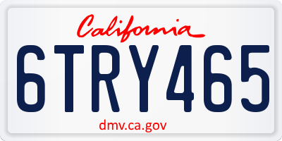 CA license plate 6TRY465