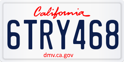 CA license plate 6TRY468