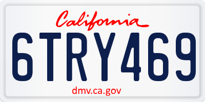 CA license plate 6TRY469