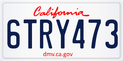 CA license plate 6TRY473
