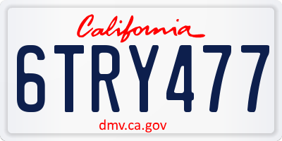 CA license plate 6TRY477