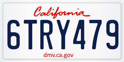 CA license plate 6TRY479